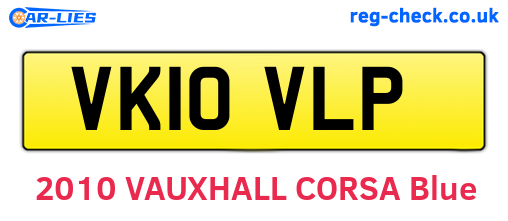 VK10VLP are the vehicle registration plates.