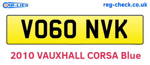VO60NVK are the vehicle registration plates.