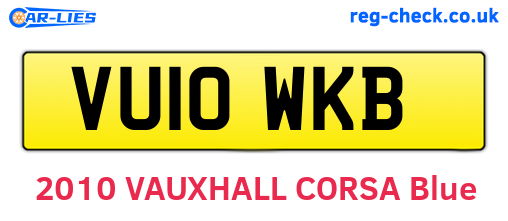 VU10WKB are the vehicle registration plates.