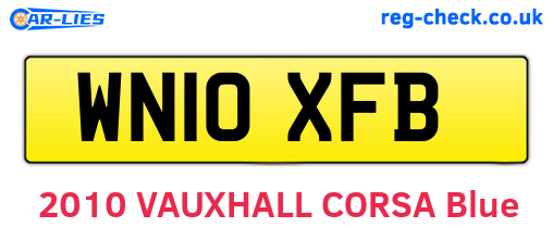 WN10XFB are the vehicle registration plates.