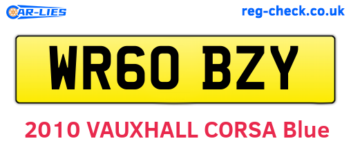 WR60BZY are the vehicle registration plates.