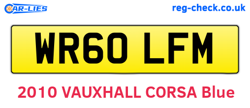 WR60LFM are the vehicle registration plates.