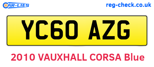 YC60AZG are the vehicle registration plates.