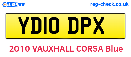 YD10DPX are the vehicle registration plates.