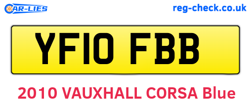 YF10FBB are the vehicle registration plates.