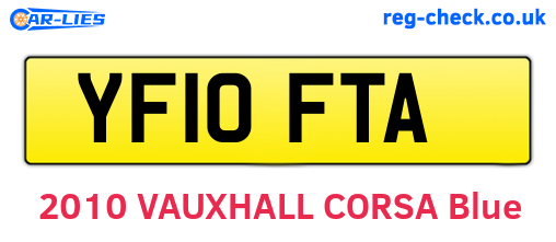 YF10FTA are the vehicle registration plates.