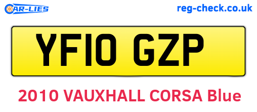 YF10GZP are the vehicle registration plates.