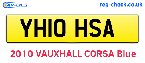 YH10HSA are the vehicle registration plates.