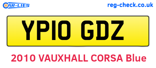 YP10GDZ are the vehicle registration plates.