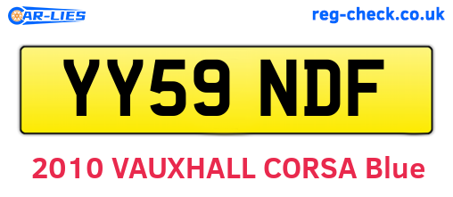 YY59NDF are the vehicle registration plates.