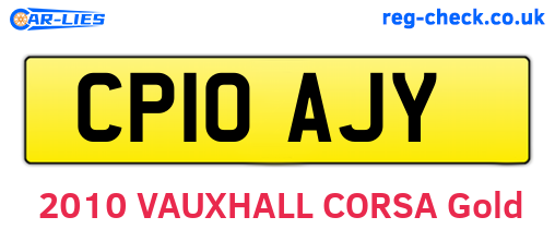 CP10AJY are the vehicle registration plates.