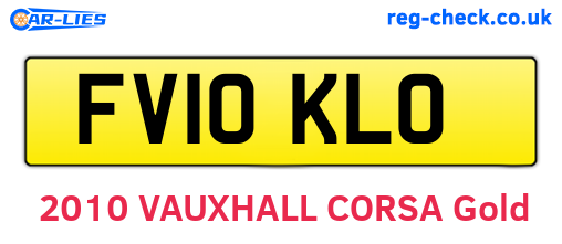 FV10KLO are the vehicle registration plates.
