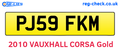 PJ59FKM are the vehicle registration plates.