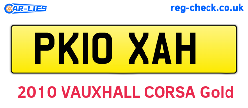 PK10XAH are the vehicle registration plates.