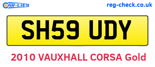 SH59UDY are the vehicle registration plates.