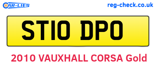 ST10DPO are the vehicle registration plates.