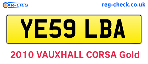 YE59LBA are the vehicle registration plates.