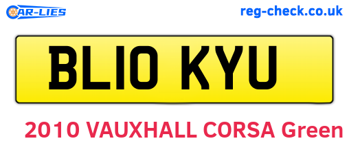 BL10KYU are the vehicle registration plates.