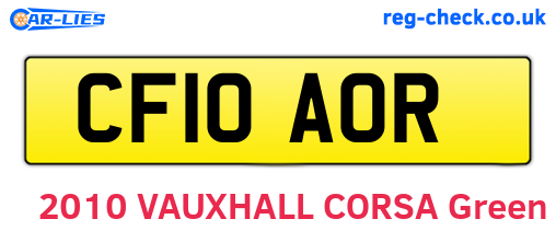 CF10AOR are the vehicle registration plates.
