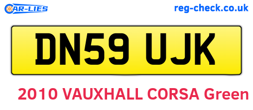 DN59UJK are the vehicle registration plates.