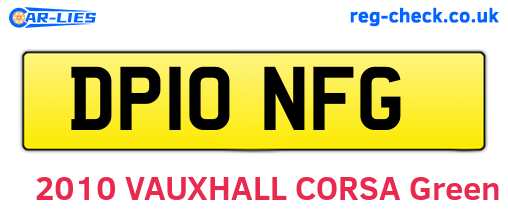 DP10NFG are the vehicle registration plates.