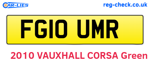 FG10UMR are the vehicle registration plates.