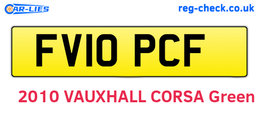 FV10PCF are the vehicle registration plates.