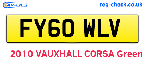 FY60WLV are the vehicle registration plates.