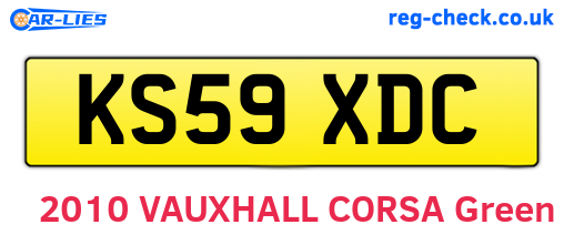 KS59XDC are the vehicle registration plates.