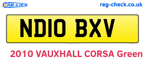 ND10BXV are the vehicle registration plates.
