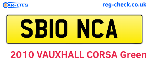 SB10NCA are the vehicle registration plates.