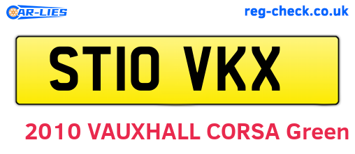 ST10VKX are the vehicle registration plates.