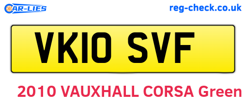 VK10SVF are the vehicle registration plates.