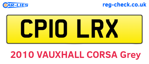 CP10LRX are the vehicle registration plates.