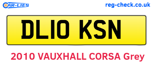DL10KSN are the vehicle registration plates.