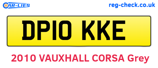 DP10KKE are the vehicle registration plates.