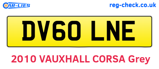 DV60LNE are the vehicle registration plates.
