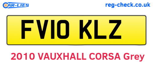 FV10KLZ are the vehicle registration plates.