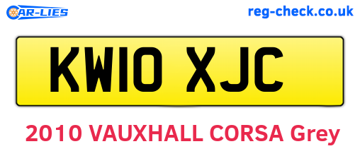 KW10XJC are the vehicle registration plates.