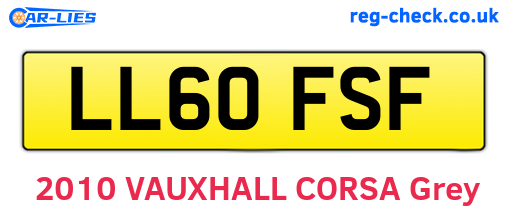 LL60FSF are the vehicle registration plates.