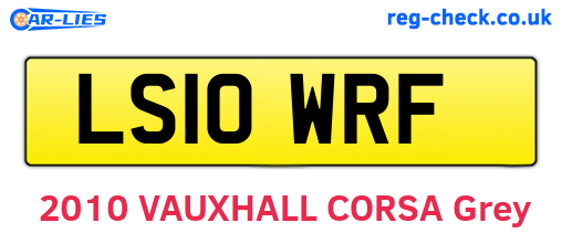 LS10WRF are the vehicle registration plates.