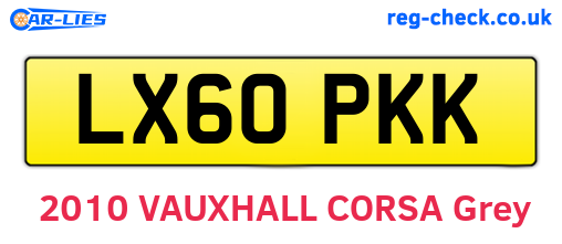 LX60PKK are the vehicle registration plates.