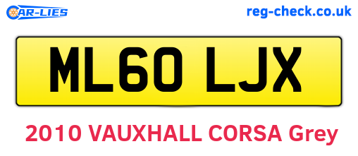 ML60LJX are the vehicle registration plates.