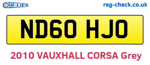 ND60HJO are the vehicle registration plates.