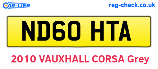 ND60HTA are the vehicle registration plates.