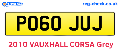 PO60JUJ are the vehicle registration plates.