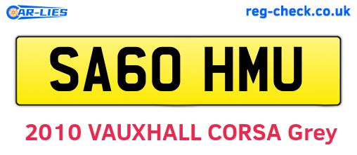SA60HMU are the vehicle registration plates.