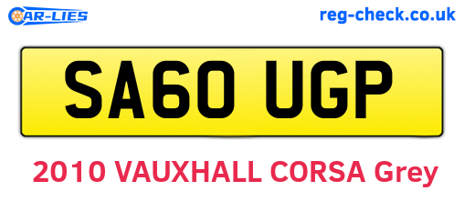 SA60UGP are the vehicle registration plates.