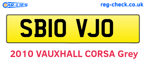 SB10VJO are the vehicle registration plates.