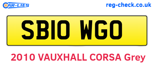 SB10WGO are the vehicle registration plates.